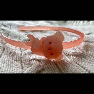 Clear Pink Headband with Bear Detail